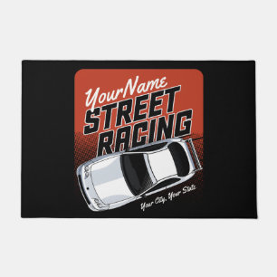 Personalized Street Racing Race Car Motorsport Doormat