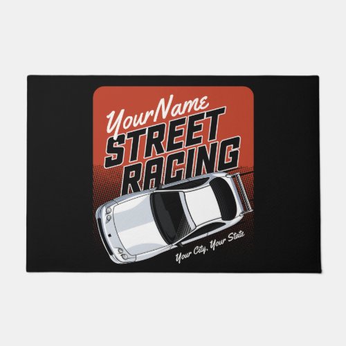 Personalized Street Racing Race Car Motorsport  Doormat