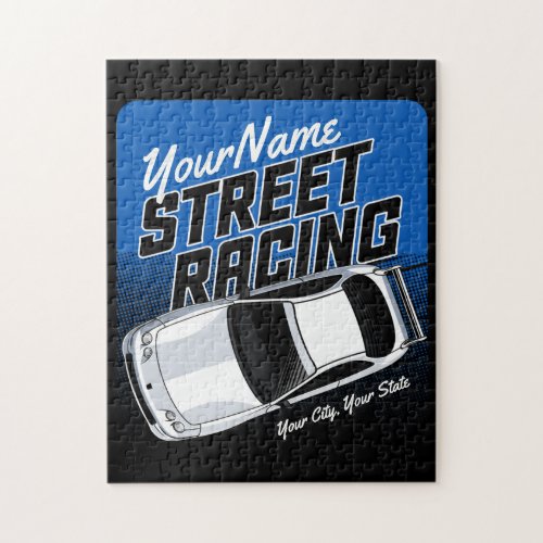 Personalized Street Racing Race Car Motorsport   Jigsaw Puzzle