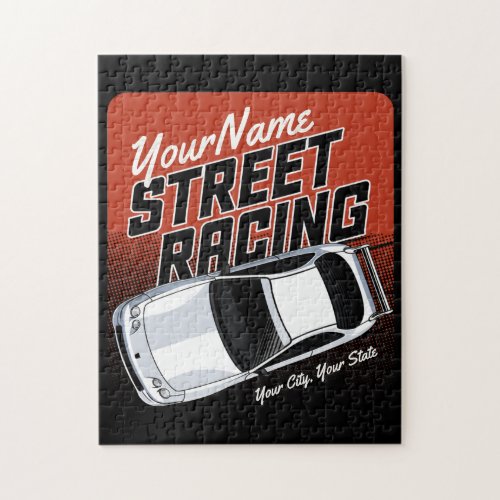 Personalized Street Racing Race Car Motorsport  Jigsaw Puzzle