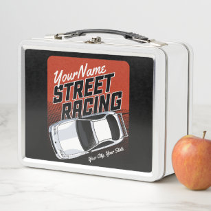 Personalized Street Racing Race Car Motorsport  Metal Lunch Box