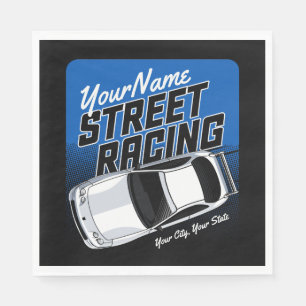 Personalized Street Racing Race Car Motorsport  Napkins