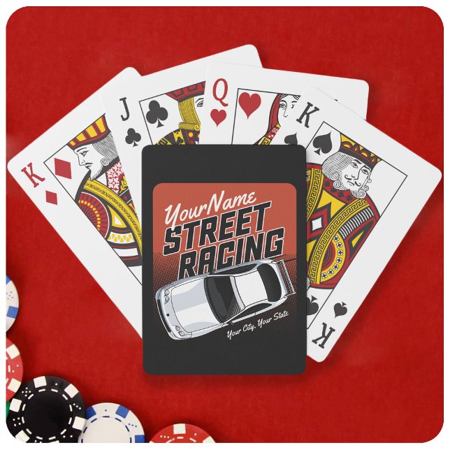 Personalized Street Racing Race Car Motorsport  Poker Cards (Creator Uploaded)