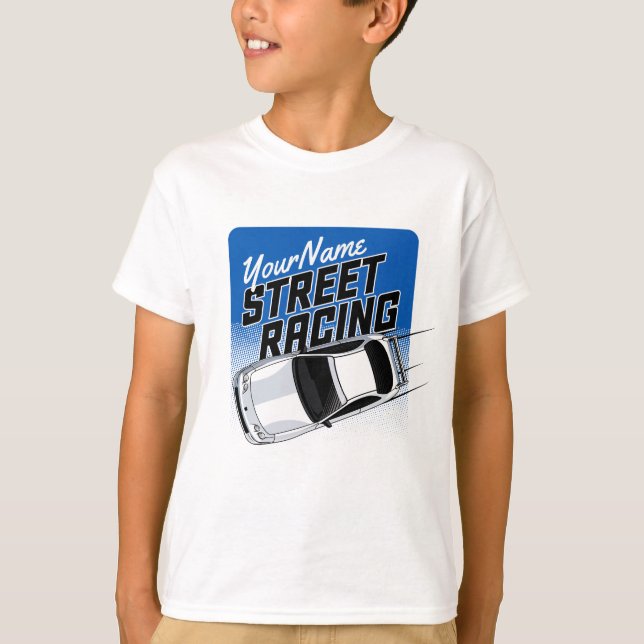 Personalized Street Racing Race Car Motorsport   T-Shirt (Front)