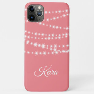 Personalized String Lights on coral iPhone Case