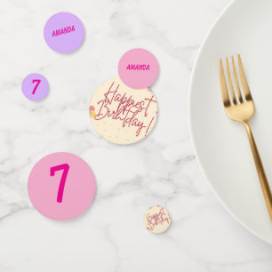 Personalized stripe and spot birthday bunting confetti