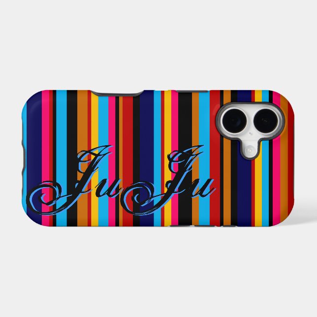 Personalized Stripe iPhone Case (Back Horizontal)
