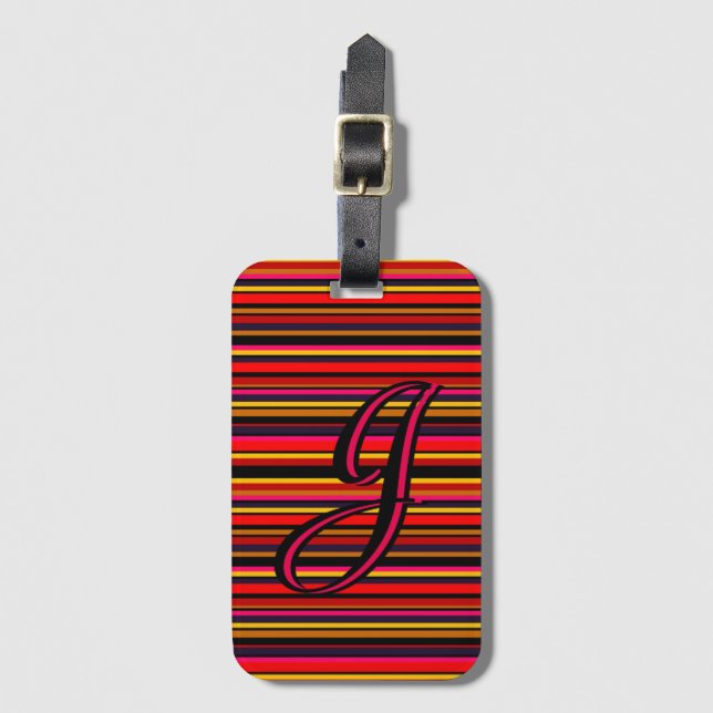 Personalized Stripe Luggage Tag (Front Vertical)