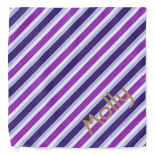 Personalized Stripe Pattern - Blue Purple Lavender Bandana