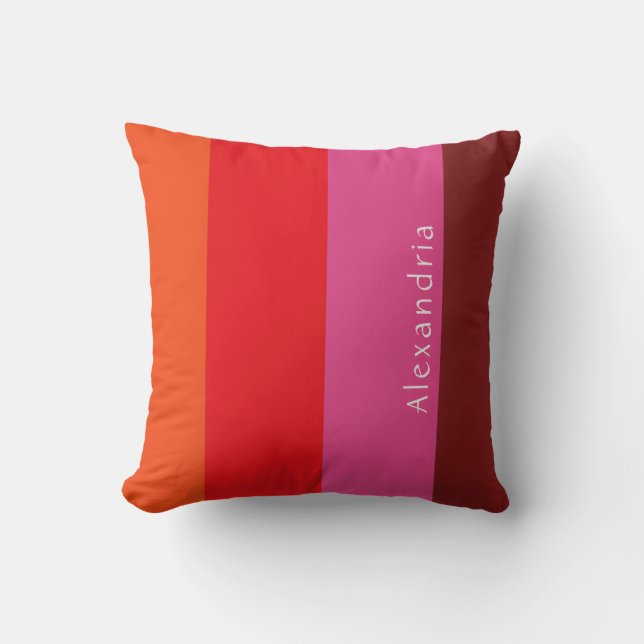 Personalized Stripe Throw Pillow (Front)