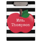 Personalized Striped Apple Clipboard
