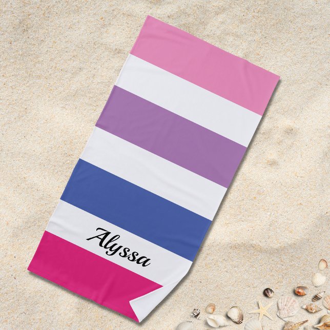 Personalized Striped  Beach Towel (Creator Uploaded)