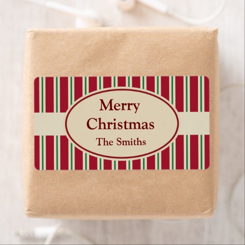 Personalized Striped Christmas Labels