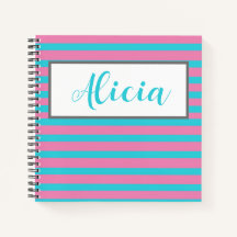 PERSONALIZED STRIPED DESIGN Notebook