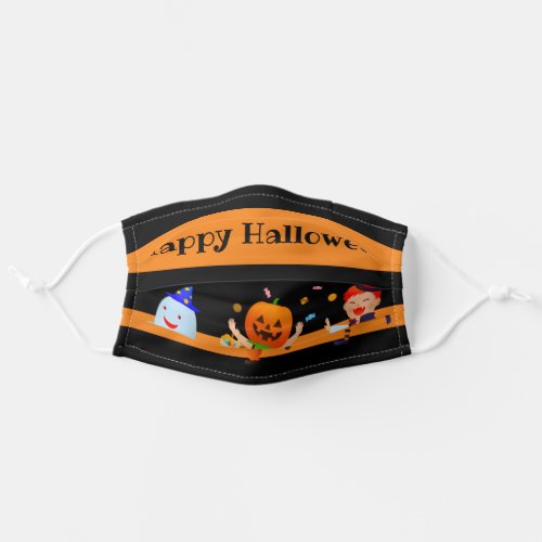 Personalized Striped Halloween Trick_or_Treating Adult Cloth Face Mask