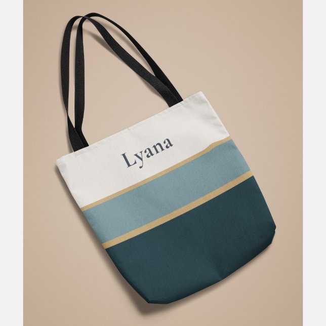 Personalized Striped Name Tote – Minimal Luxury Bag (Creator Uploaded)