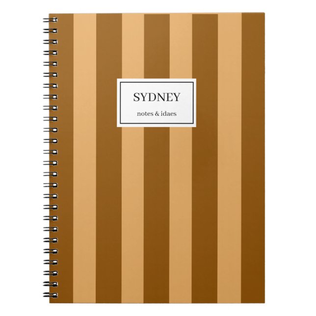 Personalized Striped Notebook Journal (Front)
