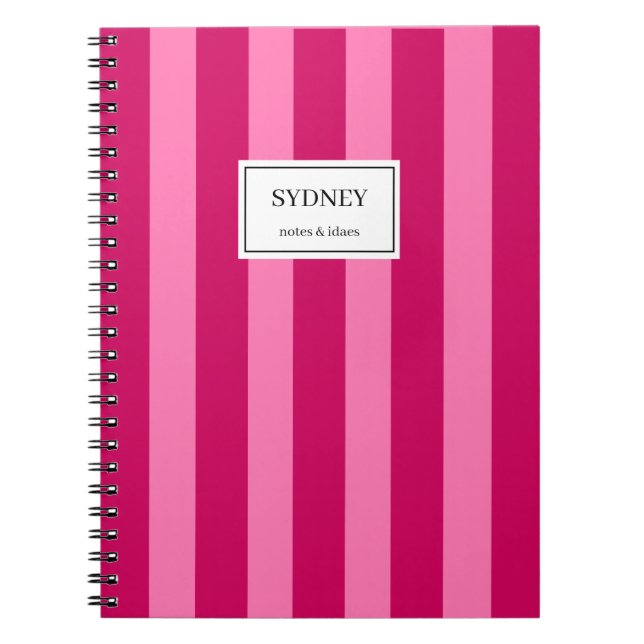 Personalized Striped Notebook Journal (Front)