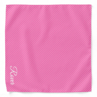 Personalized Striped Pink Dog Bandana
