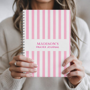 Personalized Striped Prayer Bible Christian Women Notebook