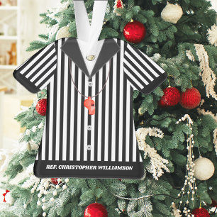Personalized Striped Referee Shirt Ornament