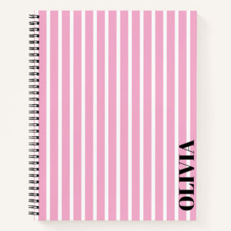 Personalized Striped Spiral Notebook