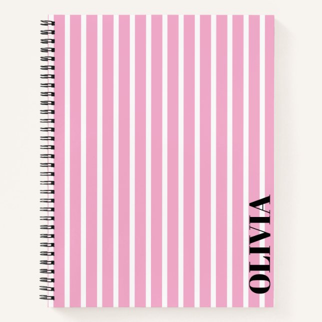 Personalized Striped Spiral Notebook (Front)