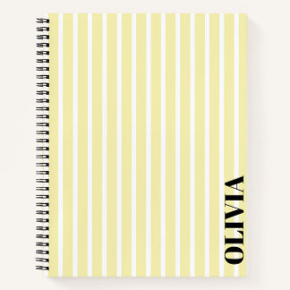 Personalized Striped Spiral Notebook