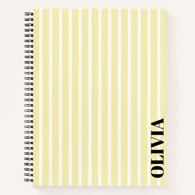 Personalized Striped Spiral Notebook (Front)