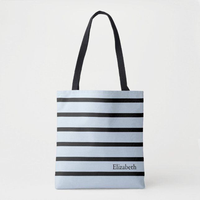 Personalized  Striped Tote Bag (Front)