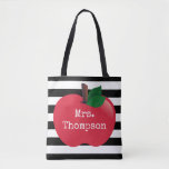 Personalized Striped Tote for Teachers