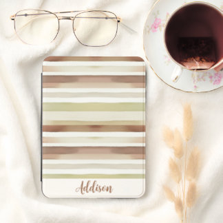 Personalized Striped Watercolor Kindle Cover