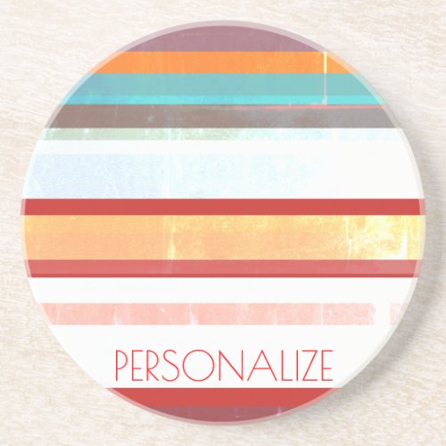 Personalized Stripes Drink Coaster