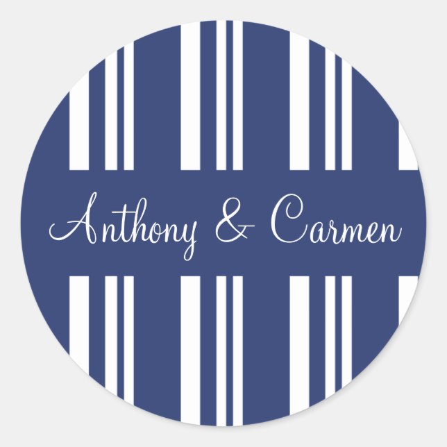 Personalized Stripes Envelope Sticker Seal (Front)