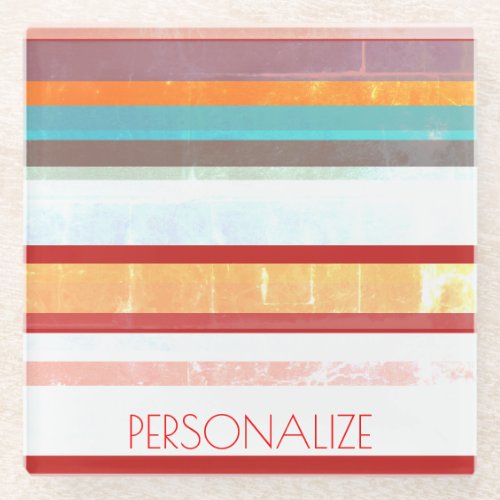 Personalized Stripes Glass Coaster