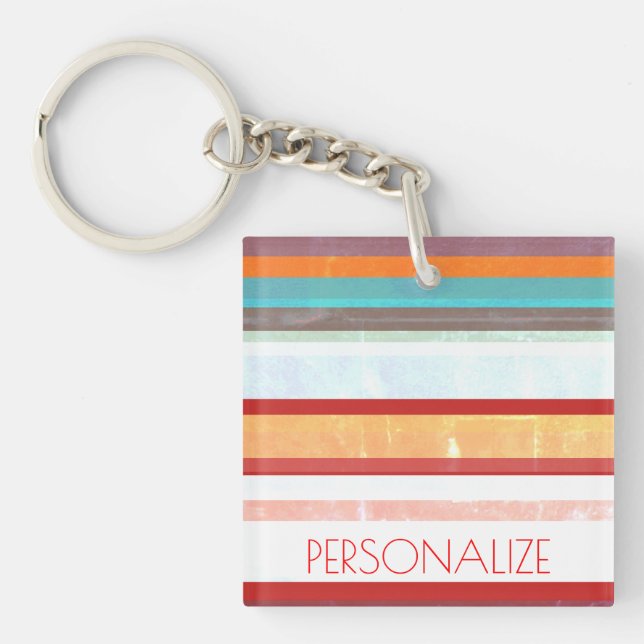 Personalized Stripes Keychain (Front)
