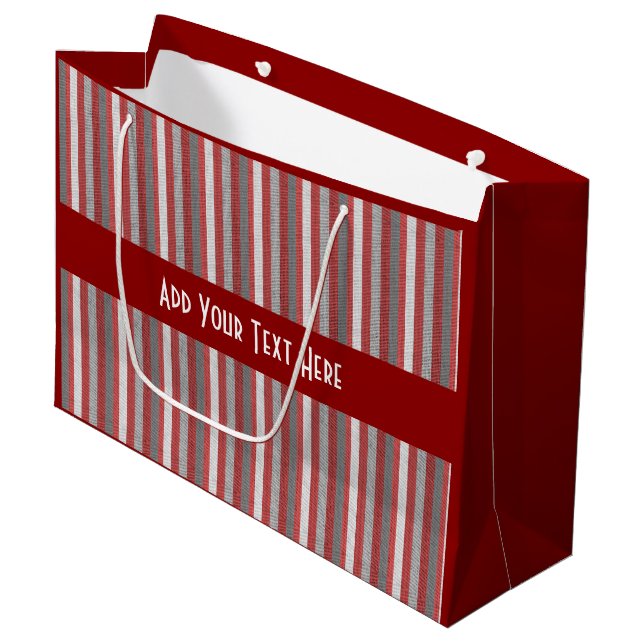 Personalized Stripes Multi Occasions Large Gift Bag (Front Angled)