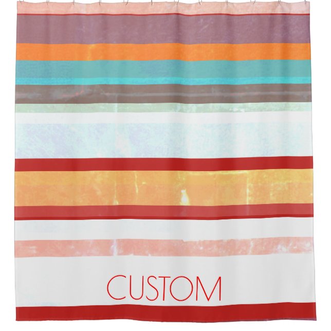 Personalized Stripes Shower Curtain (Front)