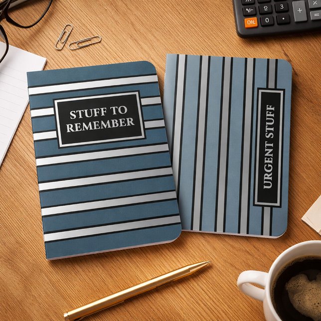 Personalized Stripes Silver Gold Foil Notebook Set (Creator Uploaded)