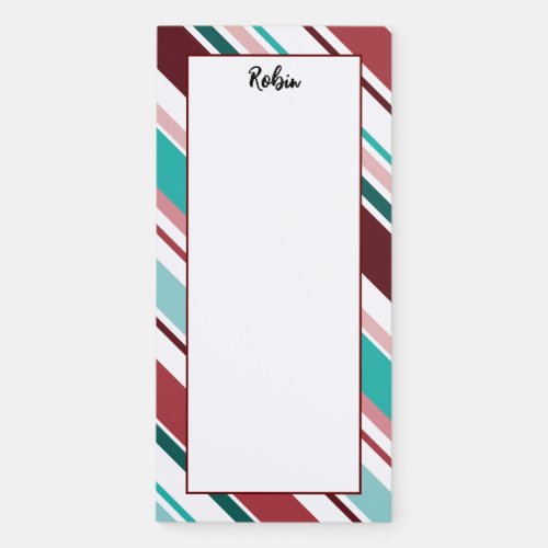 Personalized Stripes Thick Thin Magnetic Notepad
