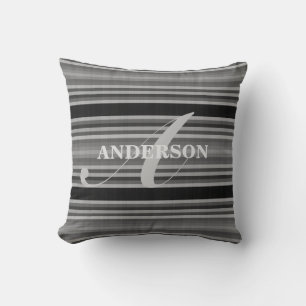 Personalized Stripes Throw Pillow