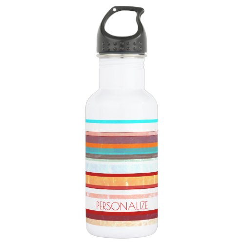 Personalized Stripes Water Bottle