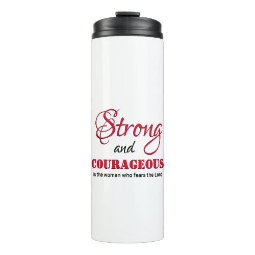 Personalized STRONG COURAGEOUS WOMAN Christian Thermal Tumbler