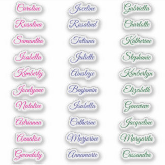 Personalized Student Name Script for School Sticker