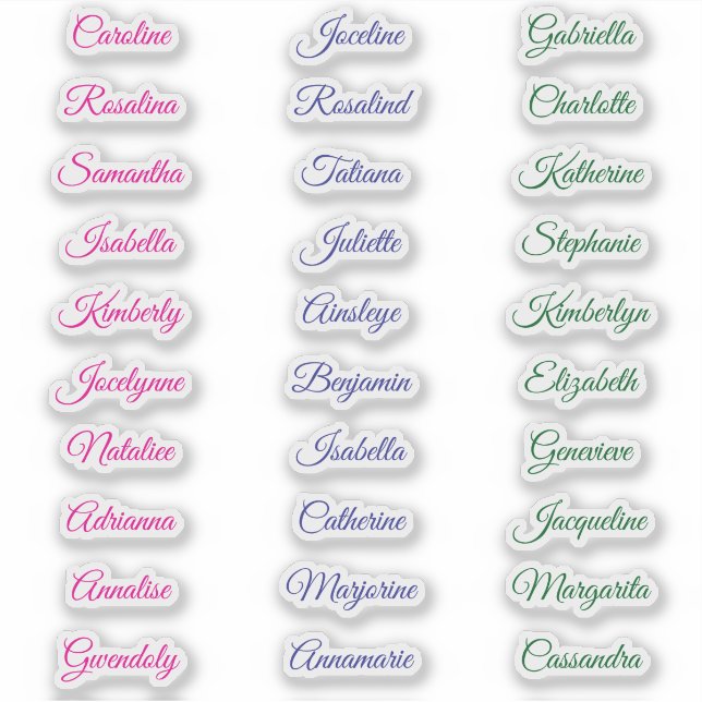 Personalized Student Name Script for School Sticker (Front)