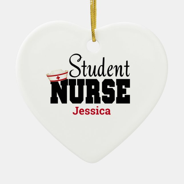 Personalized Student Nurse Christmas   Ceramic Ornament (Front)