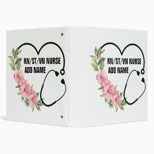Personalized Student-Registered-Veteran Nurse Name 3 Ring Binder