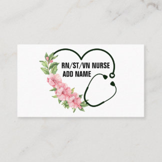 Personalized Student-Registered-Veteran Nurse Name Appointment Card