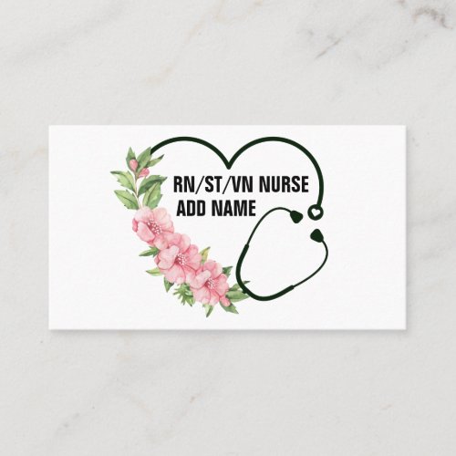 Personalized Student_Registered_Veteran Nurse Name Appointment Card