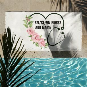 Personalized Student-Registered-Veteran Nurse Name Beach Towel